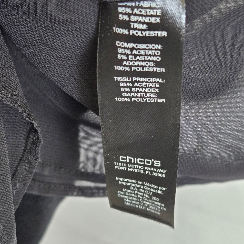 Travelers By Chico's Classic Hardware Lace Up V- Neck Top, Black, Size 1, Medium - Picture 5 of 13